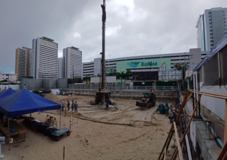 Imagem da evolução da obra
