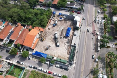 Imagem da evolução da obra