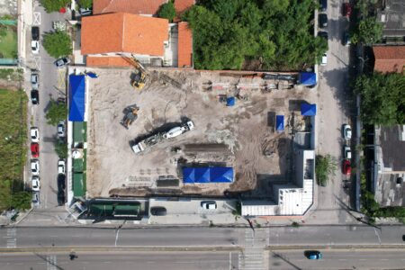 Imagem da evolução da obra
