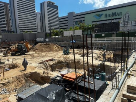 Imagem da evolução da obra